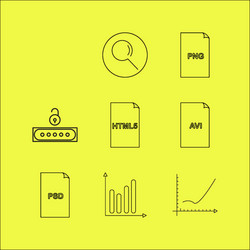 files and folders linear icon set simple outline vector image