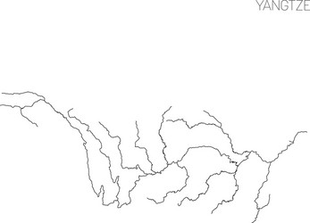 map of yangtze river drainage basin simple thin vector image