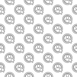 mouse click on man in circle outline seamless vector image