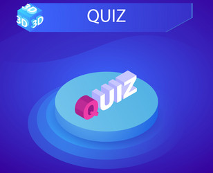quiz isometric design icon web 3d colorful vector image