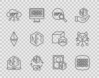 set line laptop with art store app binary code vector image