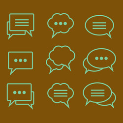 Set of linear icons speech bubbles vector