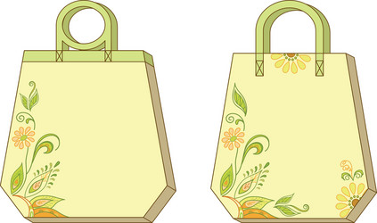 tags with floral pattern Vector Image