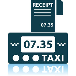 taxi meter with receipt icon vector