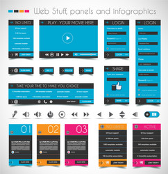 Web design stuff price panels login forms headers vector