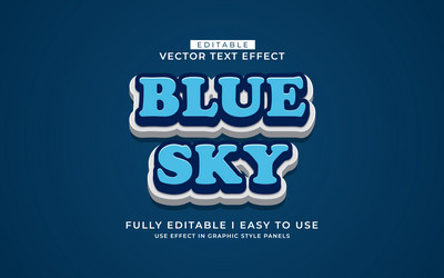 3d editable text effect typography style template vector image