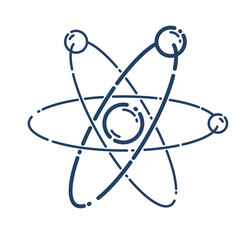 atom simple linear icon science physics line art vector image