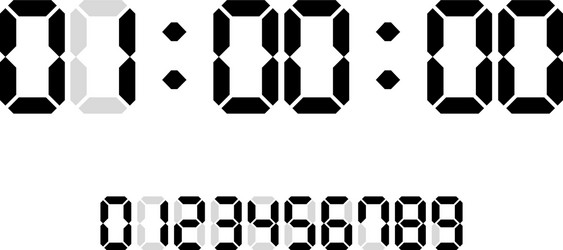 Countdown timer with digital numbers vector