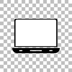 Laptop with a blank screen white vector