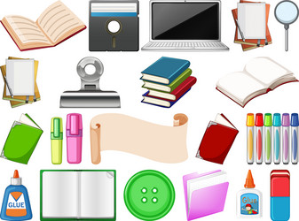 set learning object vector image