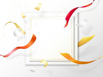 abstract background with floating ribbon and paper vector image