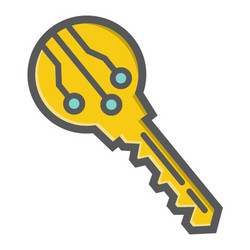 electronic key colorful line icon security access vector image