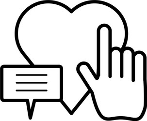 hand cursor index with heart vector image