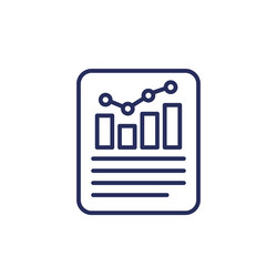 Performance report line icon with a graph vector