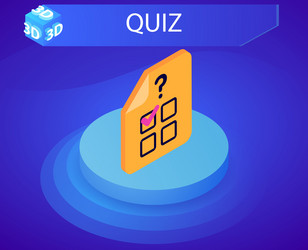 quiz isometric design icon web 3d colorful vector image