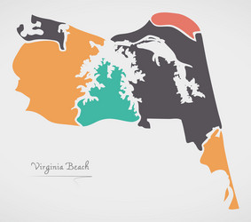 virginia beach va map with neighborhoods Vector Image