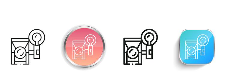 camera icon thin linear regular and button style vector image