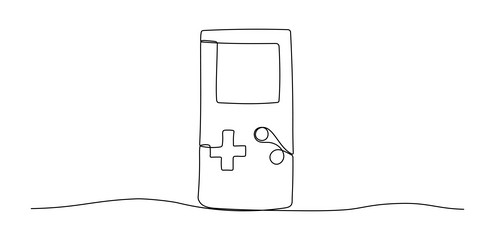 game console one line continuous sketch hand vector image