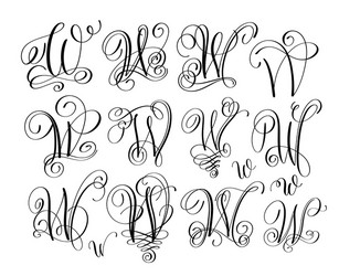 Handwritten Script Lettering Set vector image