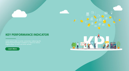 kpi key performance indicator concept website vector image