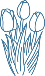 minimalist tulip line drawing vector image