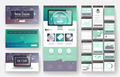 Modern Website Interface Elements & Templates vector image