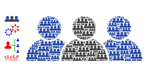 people recursive mosaic self items vector image