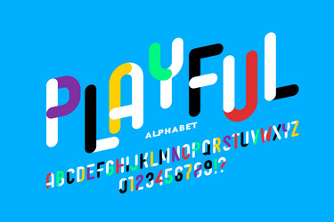 playful style font alphabet letters and numbers vector image