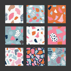 set with abstract pattern vector image