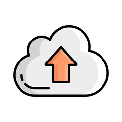 cloud uploading icon isolated on white background vector image