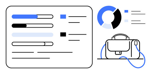 data analysis and business concept with pie chart vector image