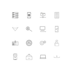 Internet technologies simple linear icons set vector