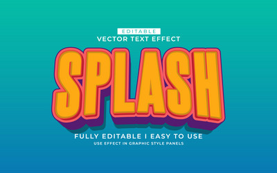 3d editable text effect typography style template vector image