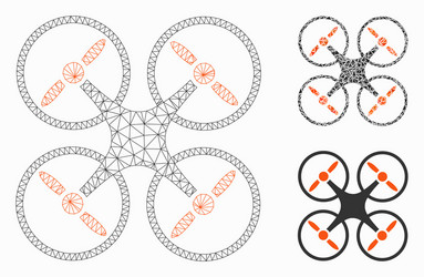 quadcopter mesh network model and triangle vector image