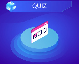 quiz isometric design icon web 3d colorful vector image