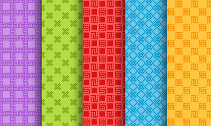 set of bright different seamless patterns vector image