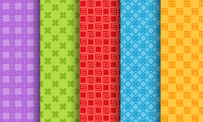 set of bright different seamless patterns vector