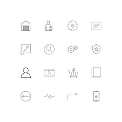 Web linear thin icons set outlined simple vector