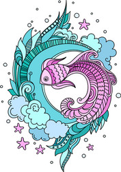 Colorful Fish and Seaweed Vector Image
