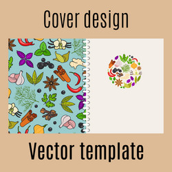 Cover design with spices pattern vector