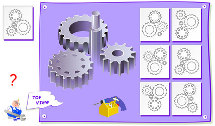 logic puzzle game for kids need to find correct vector image