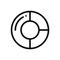 pie chart icon thin linear style design isolated vector image