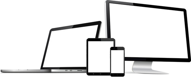 responsive web design computer display with laptop vector image