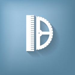 ruler and protractor characters geometry vector image