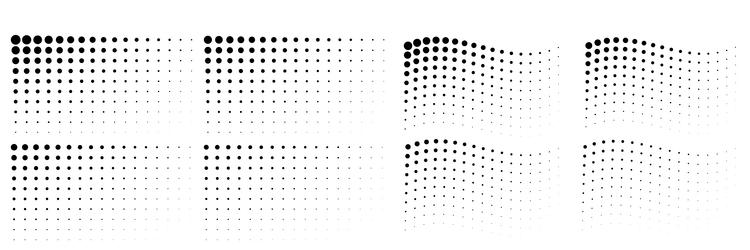 set of halftone circle dots pattern textures vector image