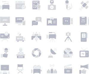 Set simple icons television vector