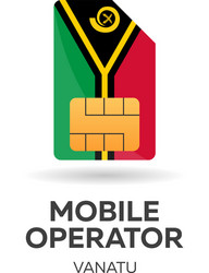 Vanatu mobile operator sim card with flag vector