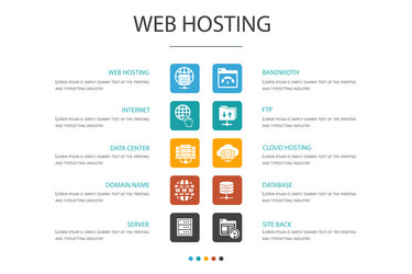 web hosting infographic 10 option conceptdomain vector image