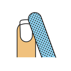 Nail filing color icon vector