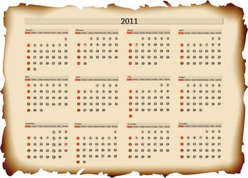 2011 calendar template vector